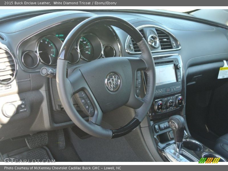 White Diamond Tricoat / Ebony/Ebony 2015 Buick Enclave Leather