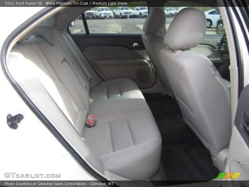 White Platinum Tri-Coat / Medium Light Stone 2012 Ford Fusion SE