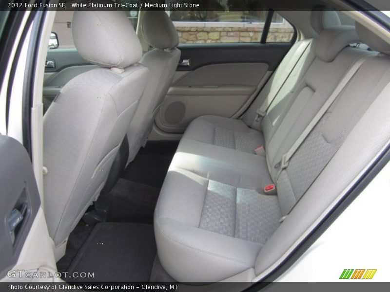 White Platinum Tri-Coat / Medium Light Stone 2012 Ford Fusion SE