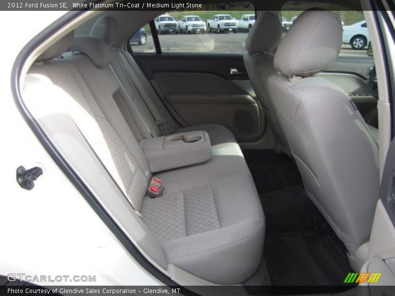White Platinum Tri-Coat / Medium Light Stone 2012 Ford Fusion SE