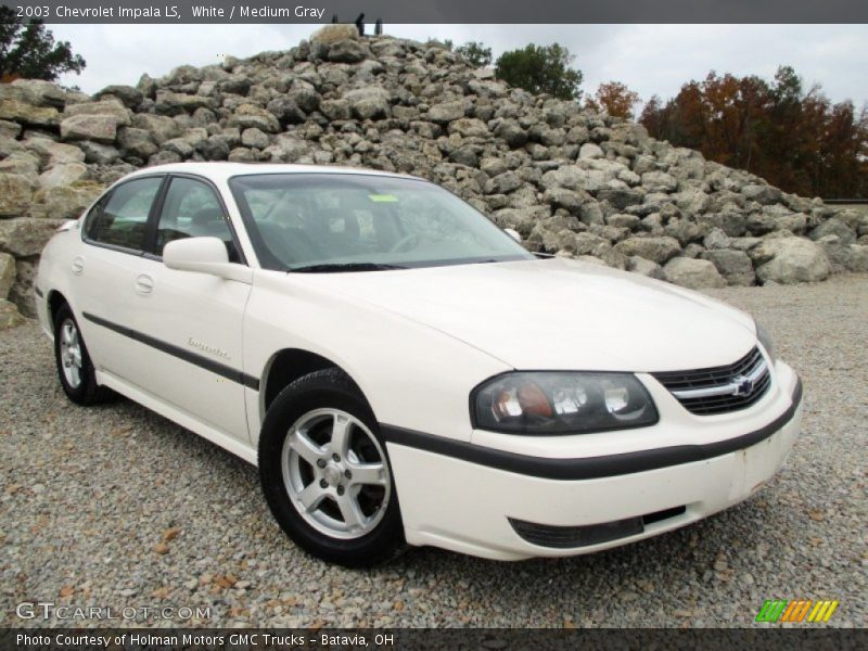 White / Medium Gray 2003 Chevrolet Impala LS