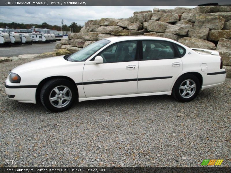 White / Medium Gray 2003 Chevrolet Impala LS
