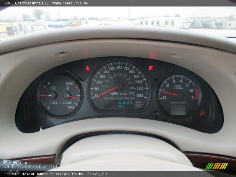 White / Medium Gray 2003 Chevrolet Impala LS