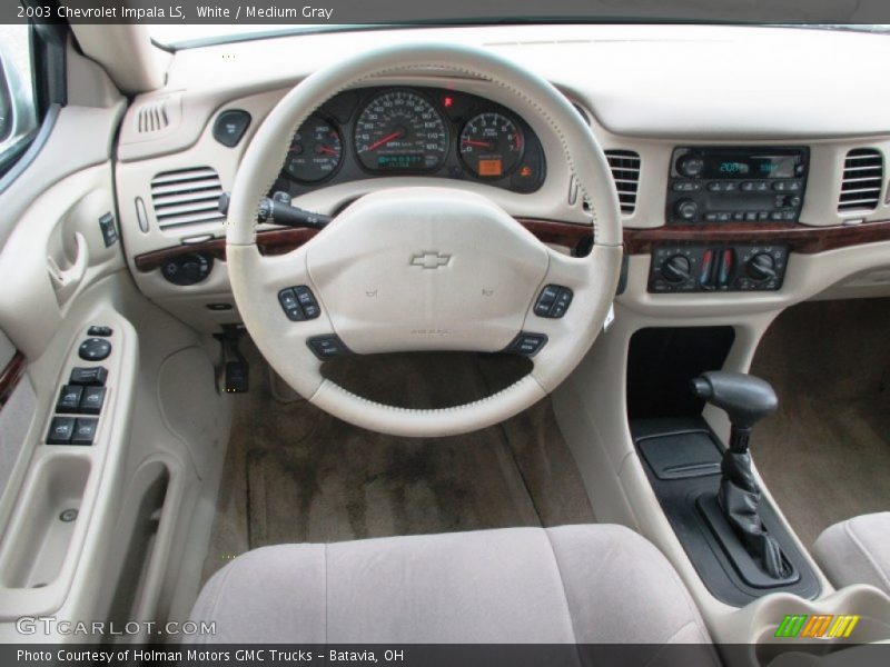 White / Medium Gray 2003 Chevrolet Impala LS