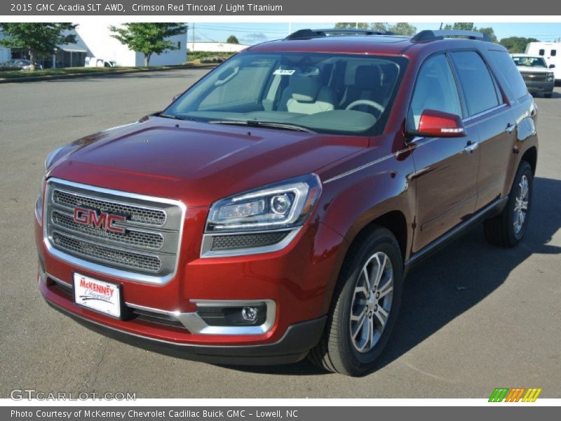 Crimson Red Tincoat / Light Titanium 2015 GMC Acadia SLT AWD