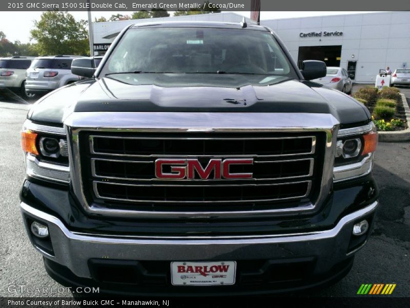 Emerald Green Metallic / Cocoa/Dune 2015 GMC Sierra 1500 SLE Double Cab