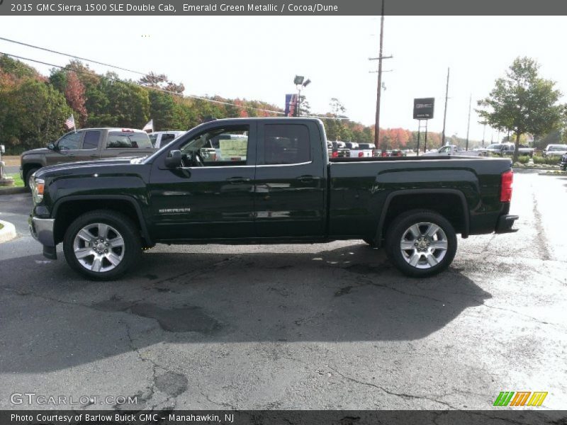 Emerald Green Metallic / Cocoa/Dune 2015 GMC Sierra 1500 SLE Double Cab