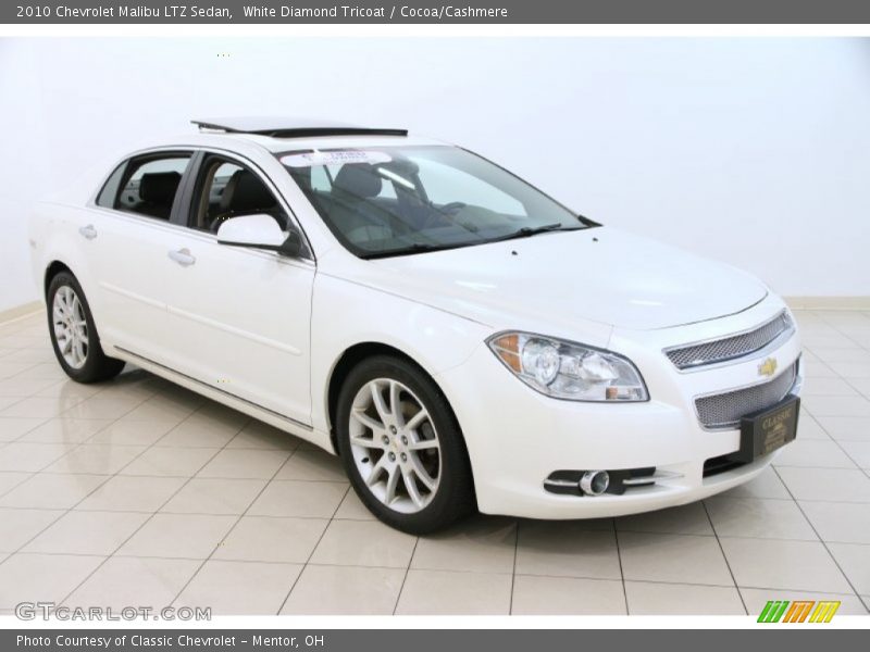 White Diamond Tricoat / Cocoa/Cashmere 2010 Chevrolet Malibu LTZ Sedan