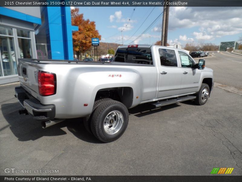 Silver Ice Metallic / Cocoa/Dune 2015 Chevrolet Silverado 3500HD LTZ Crew Cab Dual Rear Wheel 4x4