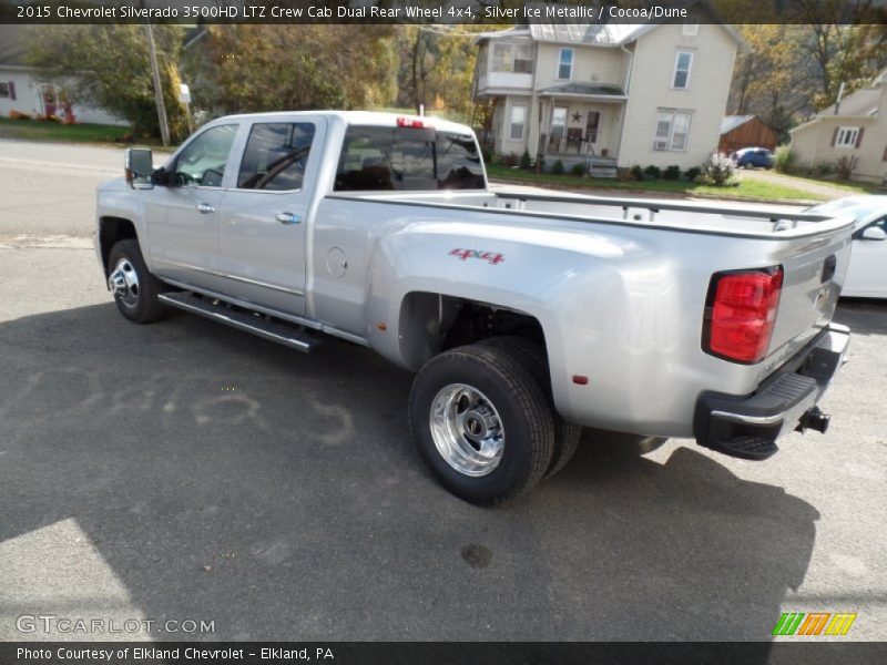 Silver Ice Metallic / Cocoa/Dune 2015 Chevrolet Silverado 3500HD LTZ Crew Cab Dual Rear Wheel 4x4