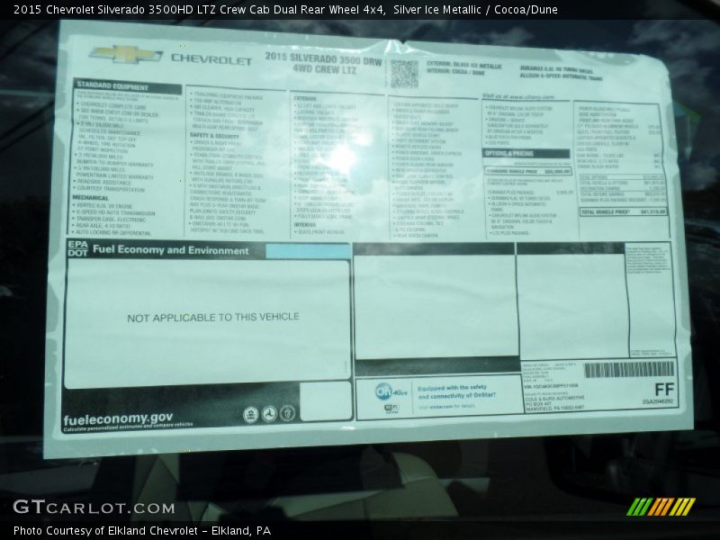 Silver Ice Metallic / Cocoa/Dune 2015 Chevrolet Silverado 3500HD LTZ Crew Cab Dual Rear Wheel 4x4