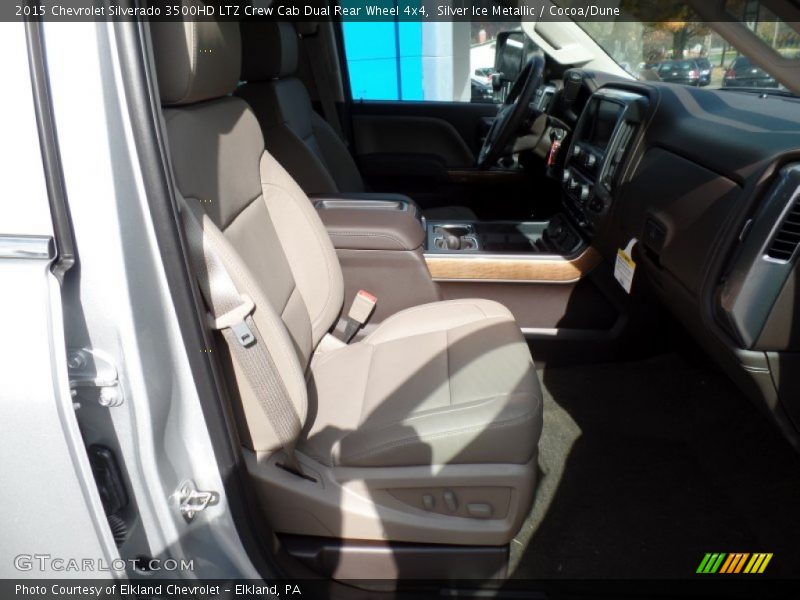 Silver Ice Metallic / Cocoa/Dune 2015 Chevrolet Silverado 3500HD LTZ Crew Cab Dual Rear Wheel 4x4