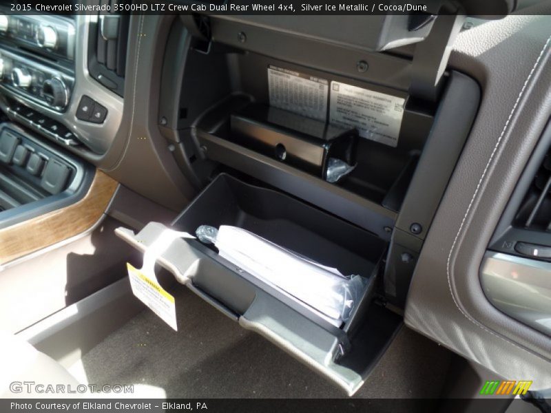 Silver Ice Metallic / Cocoa/Dune 2015 Chevrolet Silverado 3500HD LTZ Crew Cab Dual Rear Wheel 4x4