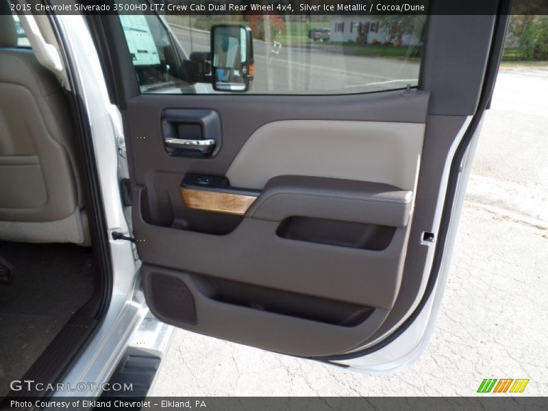 Silver Ice Metallic / Cocoa/Dune 2015 Chevrolet Silverado 3500HD LTZ Crew Cab Dual Rear Wheel 4x4
