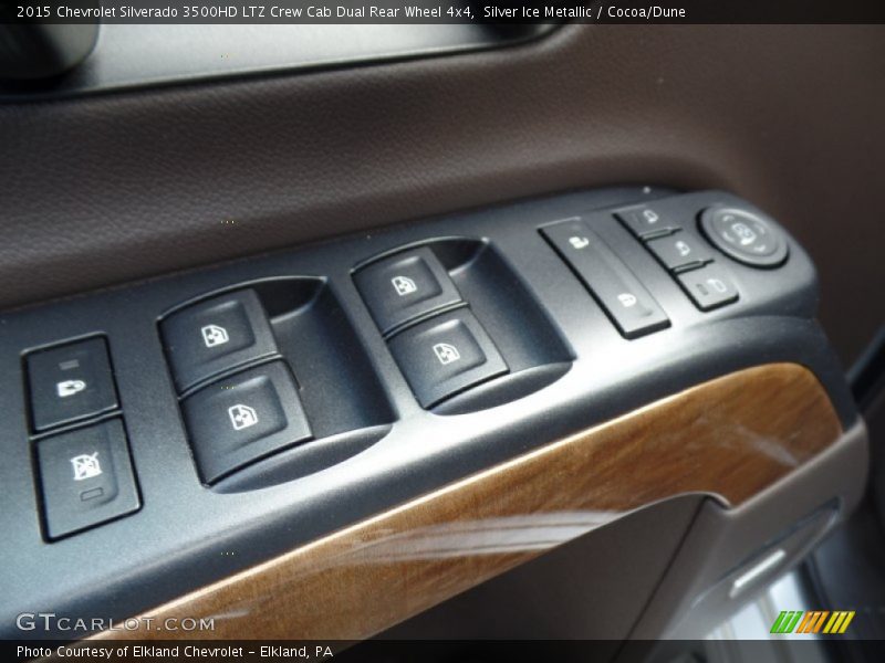 Silver Ice Metallic / Cocoa/Dune 2015 Chevrolet Silverado 3500HD LTZ Crew Cab Dual Rear Wheel 4x4