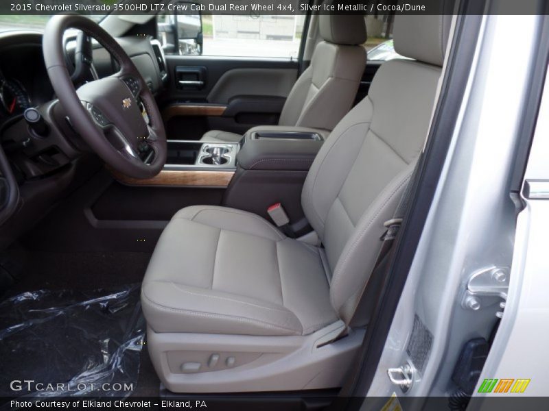 Silver Ice Metallic / Cocoa/Dune 2015 Chevrolet Silverado 3500HD LTZ Crew Cab Dual Rear Wheel 4x4