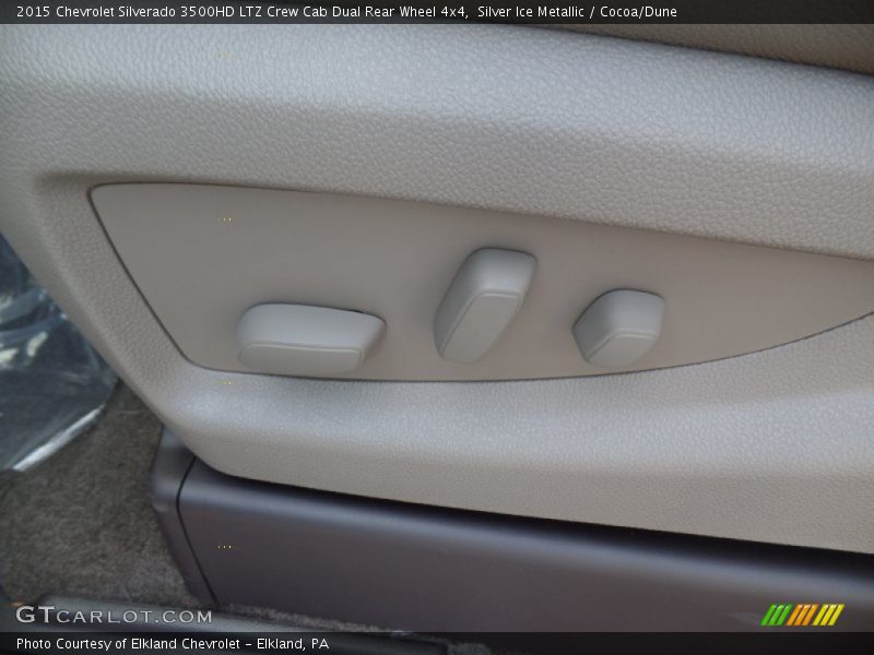 Silver Ice Metallic / Cocoa/Dune 2015 Chevrolet Silverado 3500HD LTZ Crew Cab Dual Rear Wheel 4x4