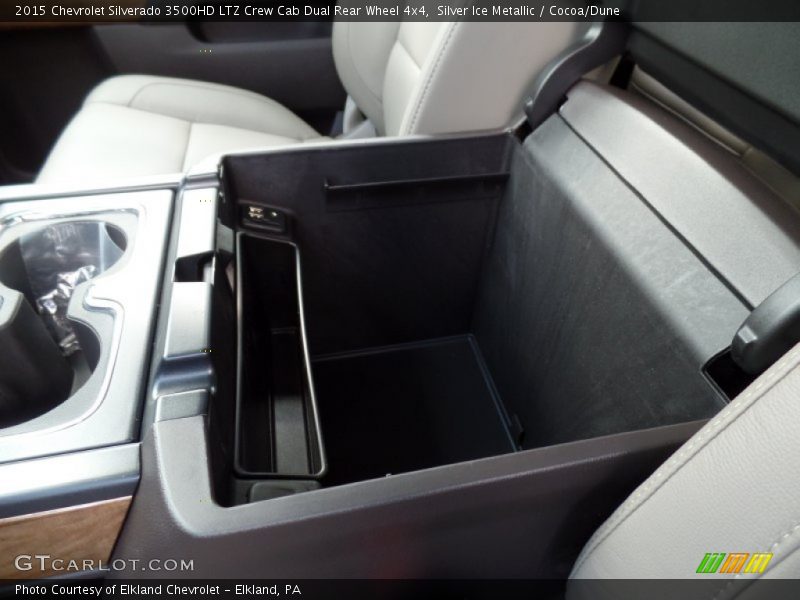 Silver Ice Metallic / Cocoa/Dune 2015 Chevrolet Silverado 3500HD LTZ Crew Cab Dual Rear Wheel 4x4