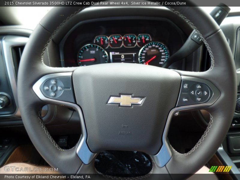 Silver Ice Metallic / Cocoa/Dune 2015 Chevrolet Silverado 3500HD LTZ Crew Cab Dual Rear Wheel 4x4