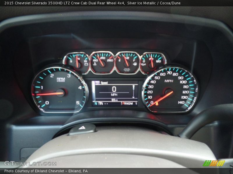 Silver Ice Metallic / Cocoa/Dune 2015 Chevrolet Silverado 3500HD LTZ Crew Cab Dual Rear Wheel 4x4