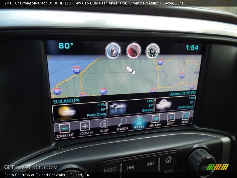 Silver Ice Metallic / Cocoa/Dune 2015 Chevrolet Silverado 3500HD LTZ Crew Cab Dual Rear Wheel 4x4