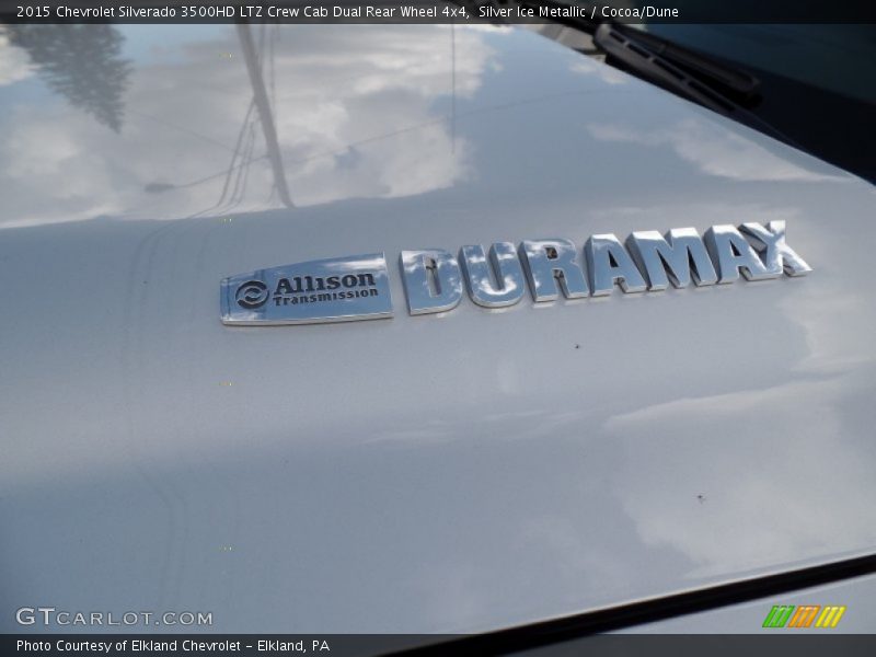 Silver Ice Metallic / Cocoa/Dune 2015 Chevrolet Silverado 3500HD LTZ Crew Cab Dual Rear Wheel 4x4