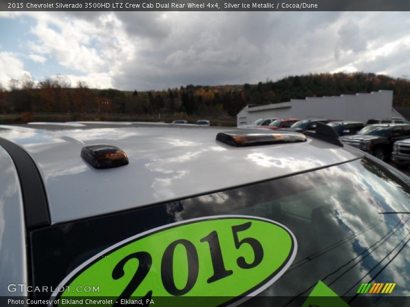 Silver Ice Metallic / Cocoa/Dune 2015 Chevrolet Silverado 3500HD LTZ Crew Cab Dual Rear Wheel 4x4