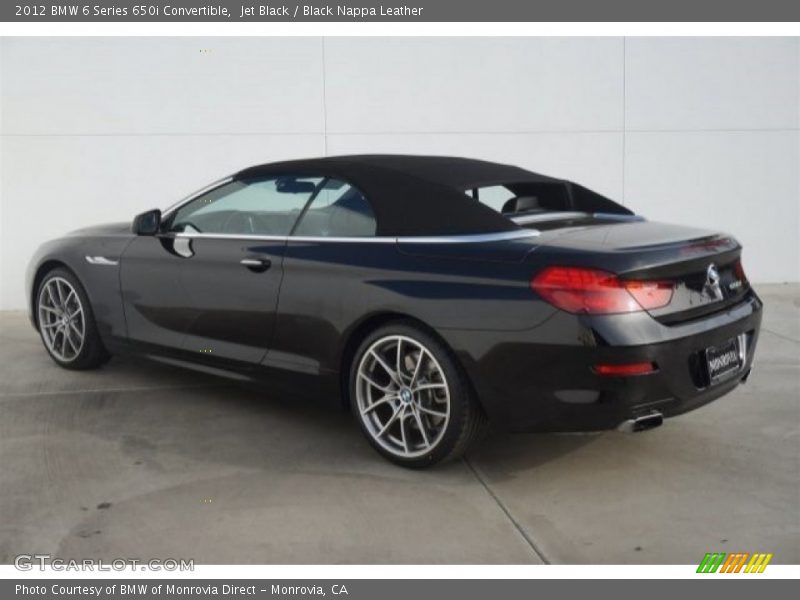 Jet Black / Black Nappa Leather 2012 BMW 6 Series 650i Convertible