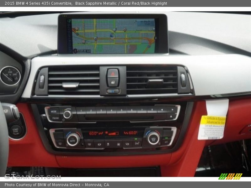 Black Sapphire Metallic / Coral Red/Black Highlight 2015 BMW 4 Series 435i Convertible