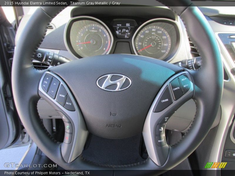 Titanium Gray Metallic / Gray 2015 Hyundai Elantra Limited Sedan