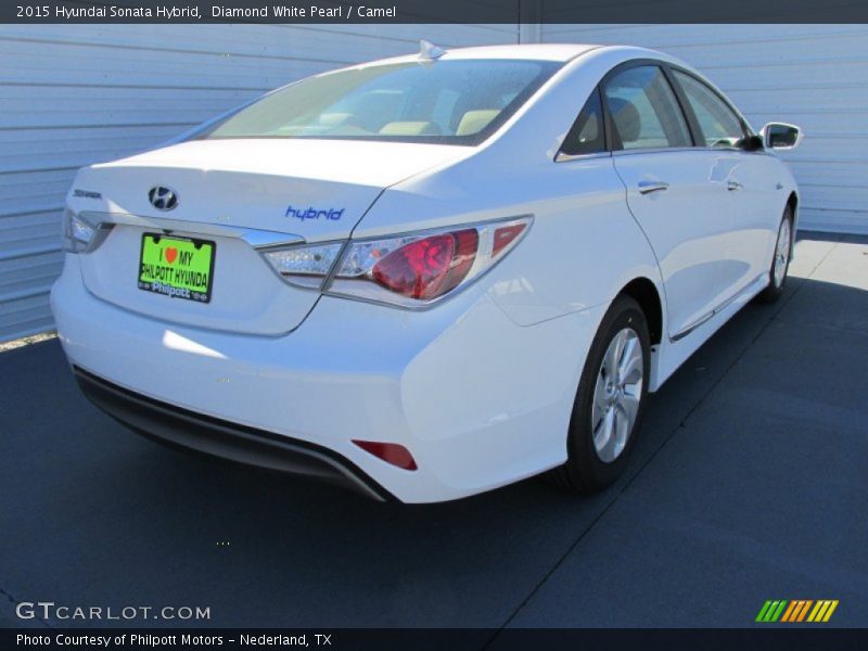 Diamond White Pearl / Camel 2015 Hyundai Sonata Hybrid