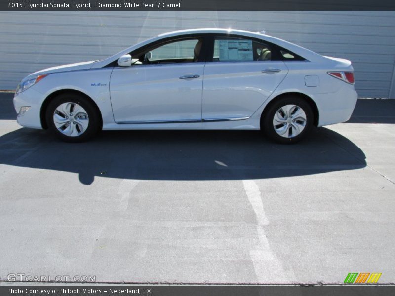 Diamond White Pearl / Camel 2015 Hyundai Sonata Hybrid