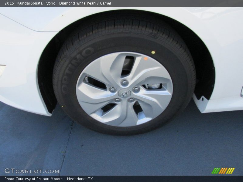 Diamond White Pearl / Camel 2015 Hyundai Sonata Hybrid
