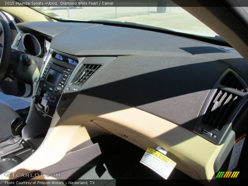 Diamond White Pearl / Camel 2015 Hyundai Sonata Hybrid