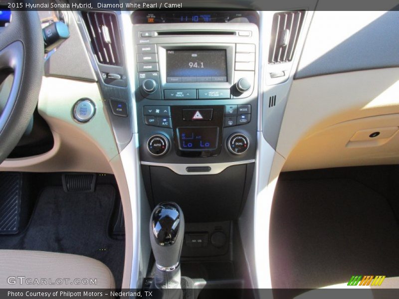 Diamond White Pearl / Camel 2015 Hyundai Sonata Hybrid