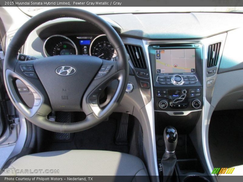 Pewter Gray Metallic / Gray 2015 Hyundai Sonata Hybrid Limited
