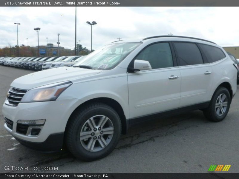 White Diamond Tricoat / Ebony 2015 Chevrolet Traverse LT AWD