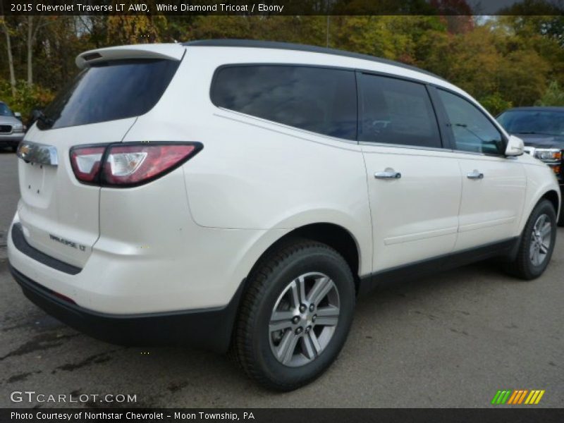 White Diamond Tricoat / Ebony 2015 Chevrolet Traverse LT AWD