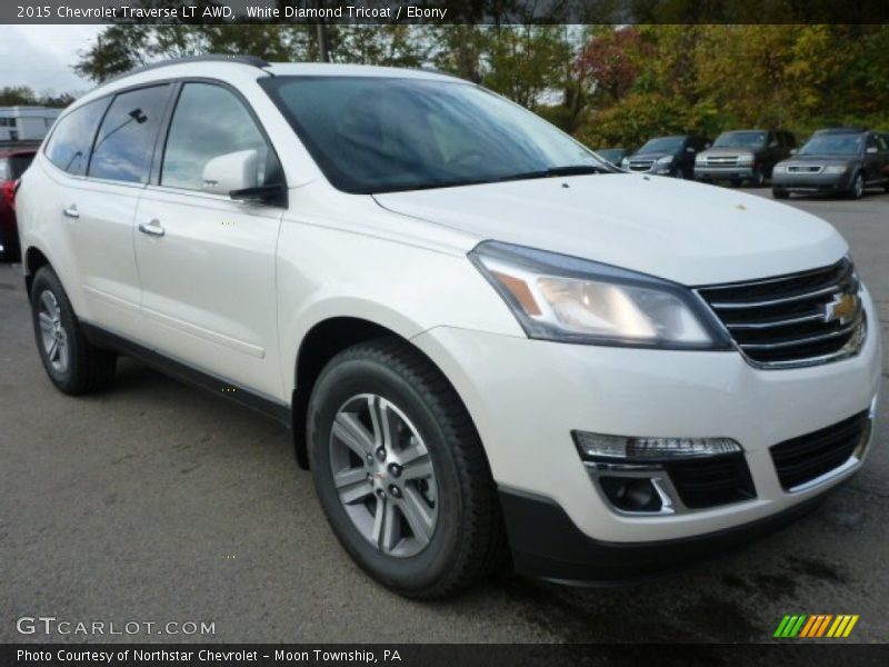 White Diamond Tricoat / Ebony 2015 Chevrolet Traverse LT AWD