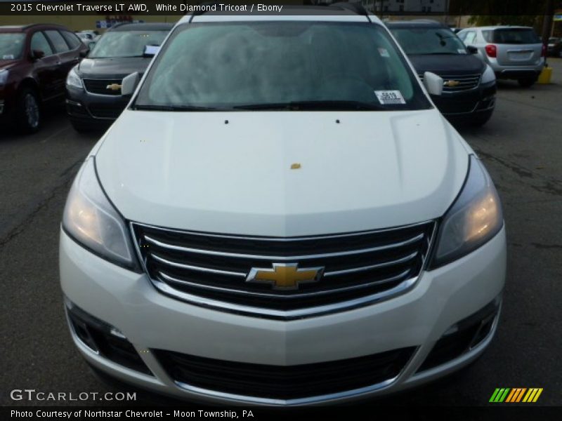 White Diamond Tricoat / Ebony 2015 Chevrolet Traverse LT AWD