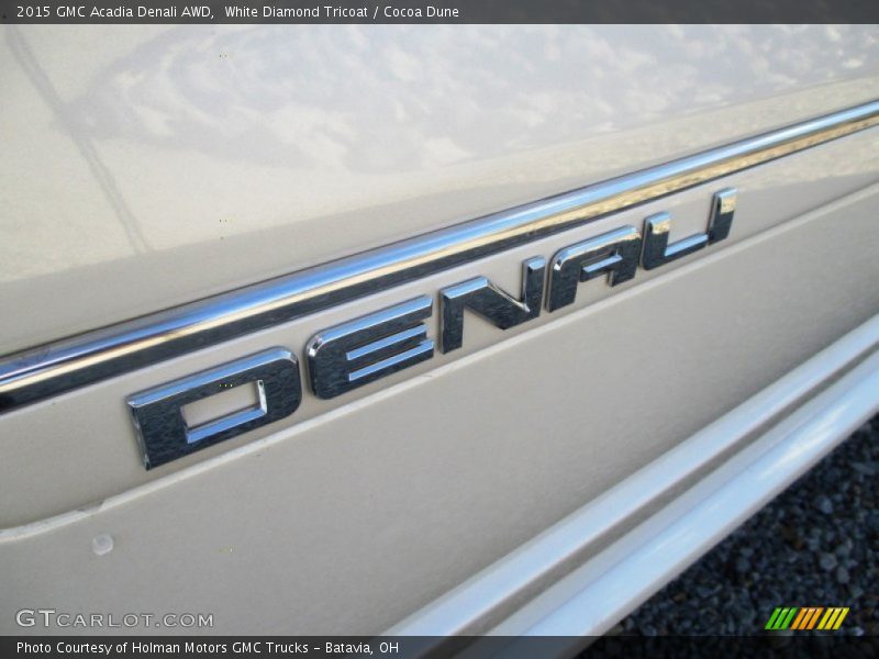 White Diamond Tricoat / Cocoa Dune 2015 GMC Acadia Denali AWD