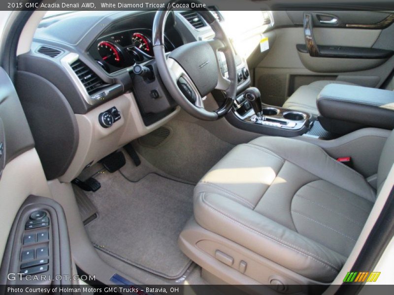 White Diamond Tricoat / Cocoa Dune 2015 GMC Acadia Denali AWD