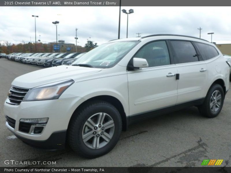 White Diamond Tricoat / Ebony 2015 Chevrolet Traverse LT AWD