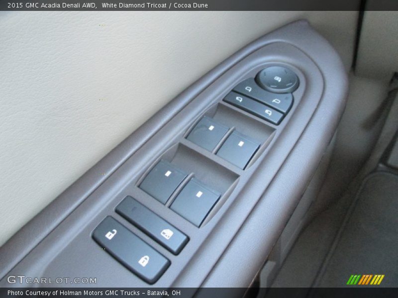White Diamond Tricoat / Cocoa Dune 2015 GMC Acadia Denali AWD