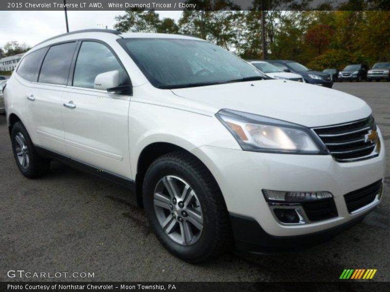 White Diamond Tricoat / Ebony 2015 Chevrolet Traverse LT AWD