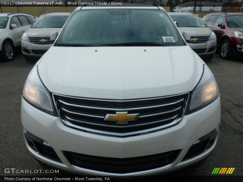 White Diamond Tricoat / Ebony 2015 Chevrolet Traverse LT AWD