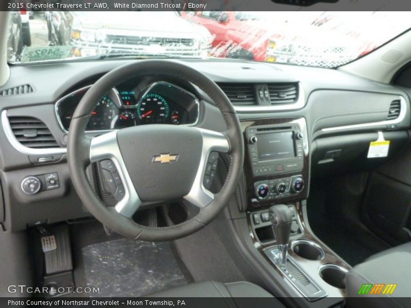 White Diamond Tricoat / Ebony 2015 Chevrolet Traverse LT AWD