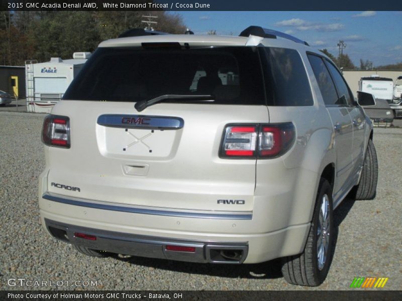 White Diamond Tricoat / Cocoa Dune 2015 GMC Acadia Denali AWD