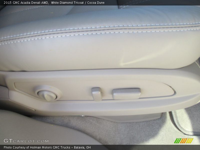 White Diamond Tricoat / Cocoa Dune 2015 GMC Acadia Denali AWD