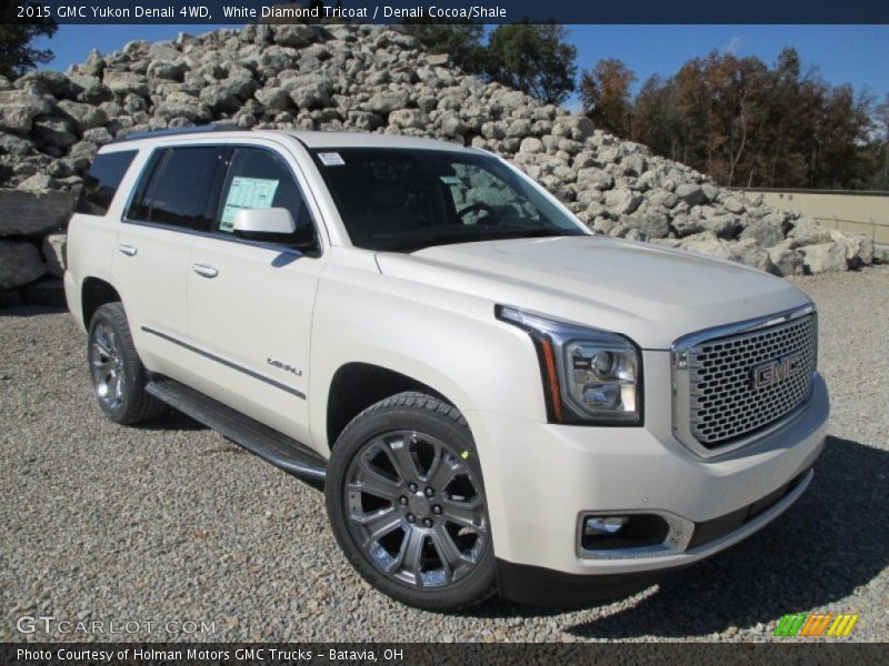 White Diamond Tricoat / Denali Cocoa/Shale 2015 GMC Yukon Denali 4WD